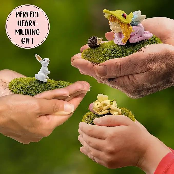 WILD PIXY Baby Miniature Fairy Garden Set – Springtime Fairy Accessories Kit with Gorgeous Fairies and Animals, Indoor/Outdoor Figurines in Designer Gift Box, Perfect for Garden Decor by GreenHaven Gardens