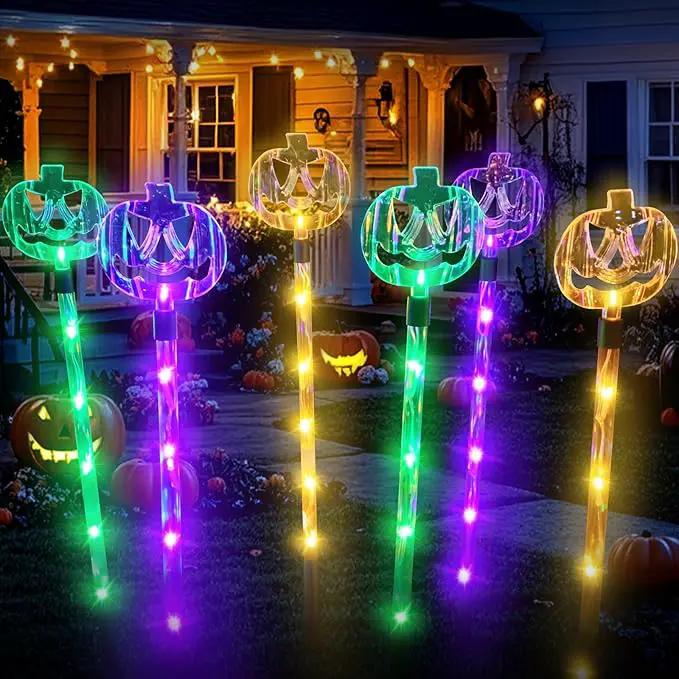 6-Pack Solar Halloween Pumpkin Garden Stake Lights for Halloween Decorations,Solar Halloween Yard Stake Outdoor Waterproof Halloween Lighted Pumpkin Lights for Garden Patio Yard Pathway Grave(6 Pack) by GreenHaven Gardens