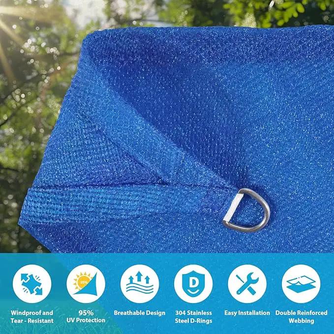 Amagenix Sun Shade Sail 8'X9' Curved Edge Outdoor Shade Canopy Blue Breathable 95% UV Block Shade Cloth for Patio Garden Backyard (We Make Custom Size) by GreenHaven Gardens