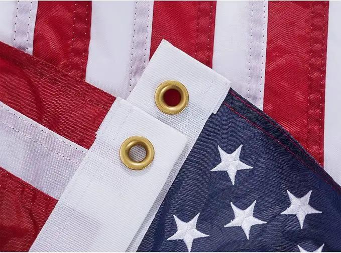American Flag 12x18 Boat Flags Outdoor Heavy Duty - Embroidered USA 1x1.5 Ft Flags - Heavy Duty Banner US Nylon Sewn Stripes Indoor with 2 Brass Grommets by GreenHaven Gardens