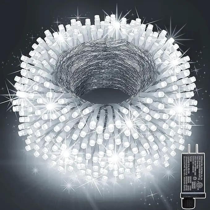 KNONEW 197FT 500 LED Christmas Lights Outdoor String Lights 8 Modes & Memory Fairy Light Plug in Waterproof LED String Lights for Xmas Yard Tree Wedding Party Holiday Decorations (Cool White) by GreenHaven Gardens