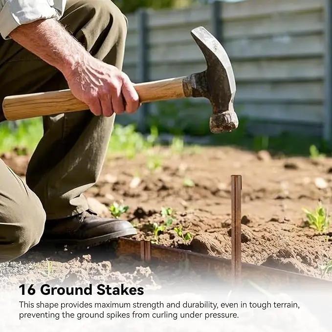 Worth Galvanized Steel Landscape Edging 10" x50' Metal Garden Edging Roll Flexible Bender Border with 16Pcs Stakes for Lawn, Flower Bed Edges, Rust-Like Color by GreenHaven Gardens