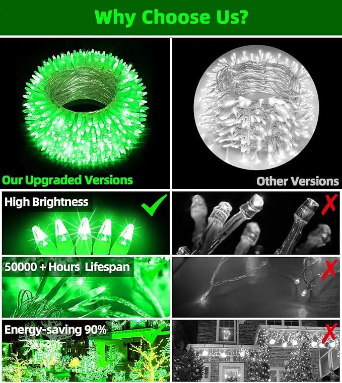 1500 LED Chrstmas String Lights, 492FT Super Long Christmas Lights with 8 Modes, Christmas Tree Lights with Timer Memory for Indoor Outdoor Tree Fence Garden Xmas Wedding Party Decor Green by GreenHaven Gardens