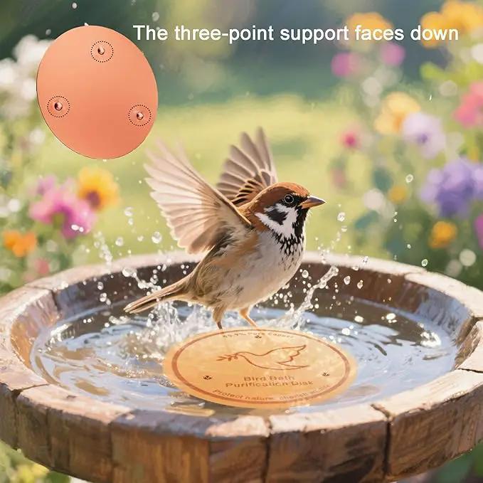 2Pack Bird Bath Copper Purification Disk | 0.6mm Reinforced 99.9% Pure Copper | Universal Fit for Outdoor Birdbaths(Birdbath Copper 2 Pack) by GreenHaven Gardens