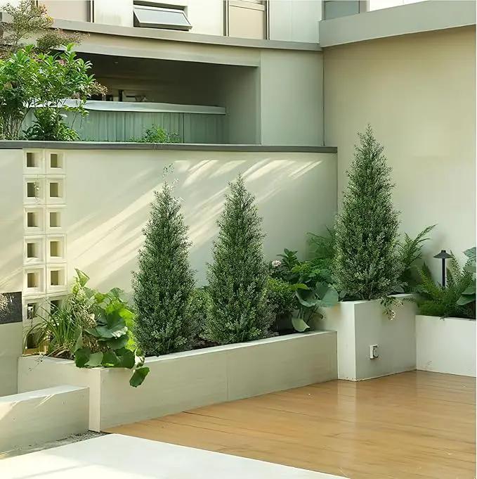 3FT Artificial Cedar Topiary Trees with Ground Spike, Set of 2 UV Resistant Fake Evergreen Bushes Shrubs Trees Artificial Plants Realistic Faux Cypress Plants for Indoor Outdoor Front Porch Garden by GreenHaven Gardens