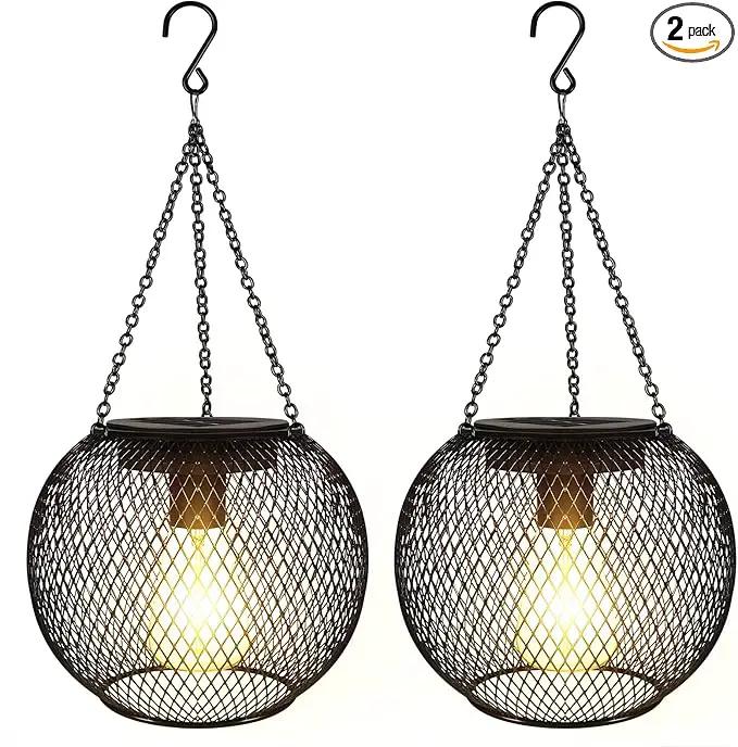 pearlstar Solar Lanterns Outdoor,Upgraded Solar Lights for Outside Decorative Outdoor Hanging Lights Waterproof Solar Lantern Lighting for Yard Garden Patio Pathway Tree,2 Pack by GreenHaven Gardens
