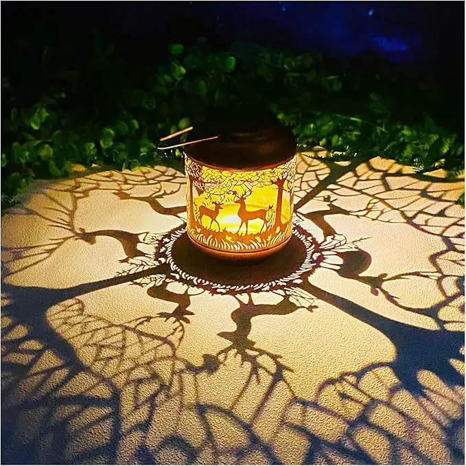 Deer Solar Lanterns Outdoor Waterproof Hanging Solar Lights Deer Gifts for Women Men Metal Decorative LED Lanterns for Yard, Patio, Lawn, Tabletop, Pathway, Landscape, Garden Decor by GreenHaven Gardens