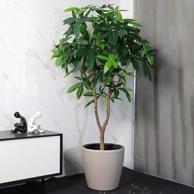 Dexceder 18x17 Self Watering Planter with Wheels Indoor Outdoor, Inner Pot Design, Thickened Large Floor Standing Flower Plant Pot with Water Level Indicator (Taupe Matte) by GreenHaven Gardens