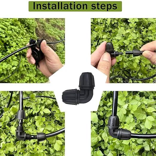 Drip Irrigation Fittings for 1/4 inch Tubing (0.16" ID x 0.28" OD), 20 Pcs Anti-Drop Locked Barbed Reducing Elbows for Drip Line Connectors by GreenHaven Gardens