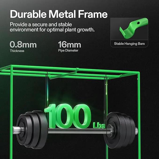 VIVOSUN S425 4x2 Grow Tent, 48"x24"x60" High Reflective Mylar with Observation Window and Floor Tray for Hydroponics Indoor Plant for VS2000 by GreenHaven Gardens