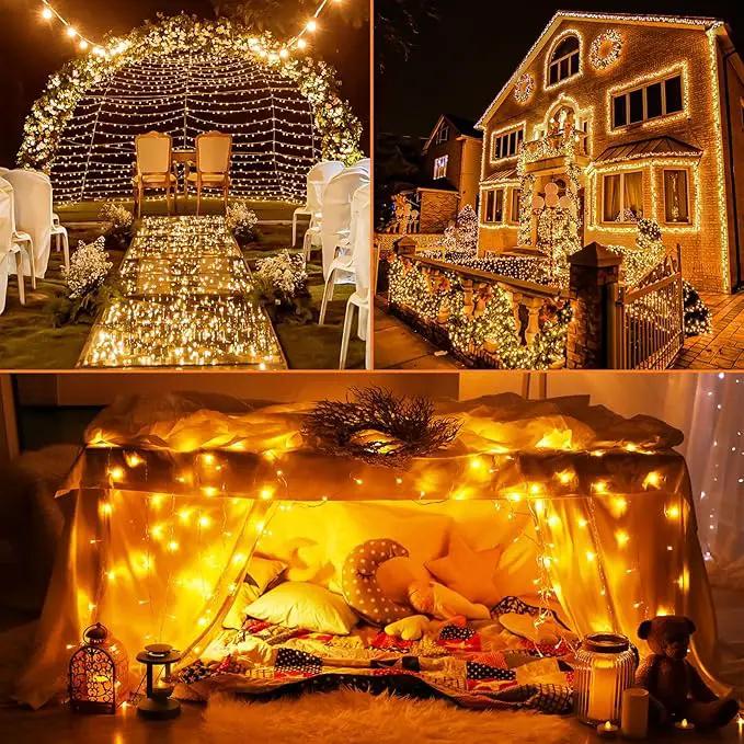 Beieverluck 8 Pack Solar Fairy Lights Outdoor Waterproof 264FT 800 LED Solar String Lights Outside with 8 Modes for Tree Garden Wedding Party Decor, Warm White by GreenHaven Gardens