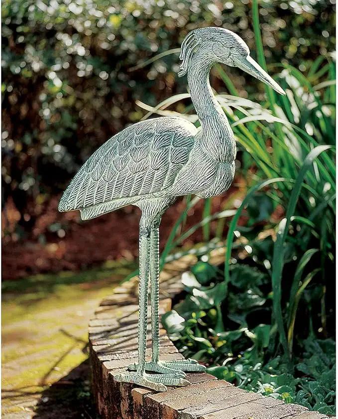 Achla Designs Stately Blue Heron Garden Statue by GreenHaven Gardens