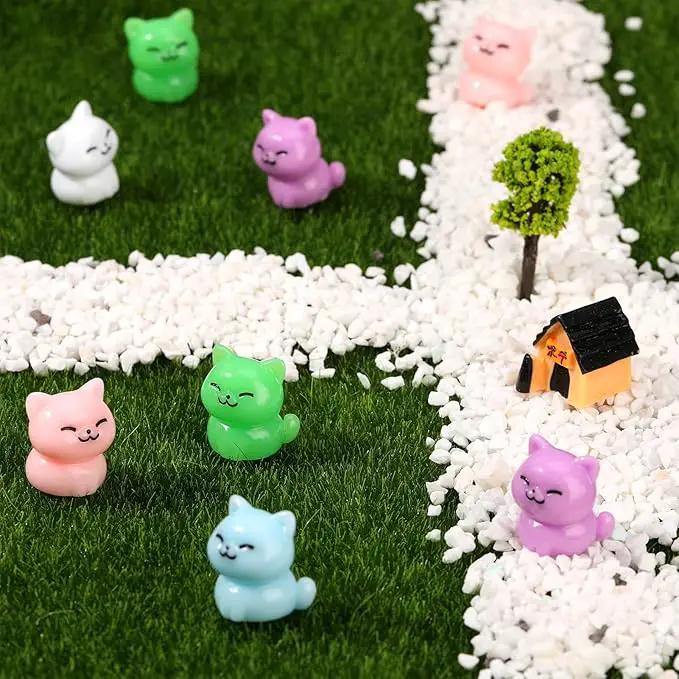 50 Pcs Mini Resin Cats, Miniature Cat Figurines, Cute Small Cat Figures, Tiny Resin Animals Cat DIY Crafts Cake Decor Tiny Home for Micro Landscape Dollhouse Garden by GreenHaven Gardens