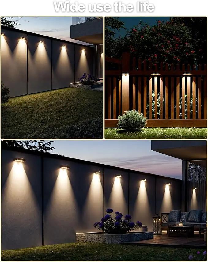 Solar Fence Lights 10 Pack, 9 Color Modes Outdoor Bulb Waterproof Led IP65, Solar Outdoor Lights for Backyard/Railing/Step/Wall/Patio/Yard (Black) by GreenHaven Gardens