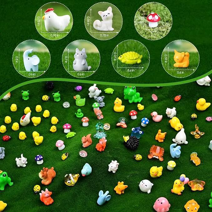 150 Pieces Mini Resin Animals Mini Resin Figures Tiny Resin Animals Model Set for DIY Miniature Garden Decor, Dollhouse Ornament,Succulents Plants Ornaments, Animals Party Favors by GreenHaven Gardens