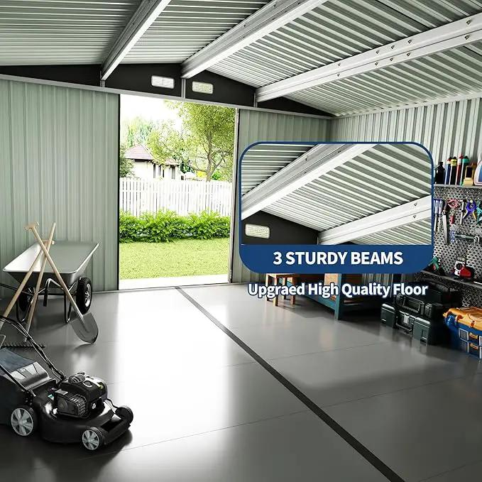 10x14 FT Metal Storage Sheds Outdoor, Metal Yard Sheds Garden Shed Kit, Metals Tool Shed with Lockable Door, Metals UtilityShed Buildings with Air Vent for Backyard Garden Patio Lawn by GreenHaven Gardens