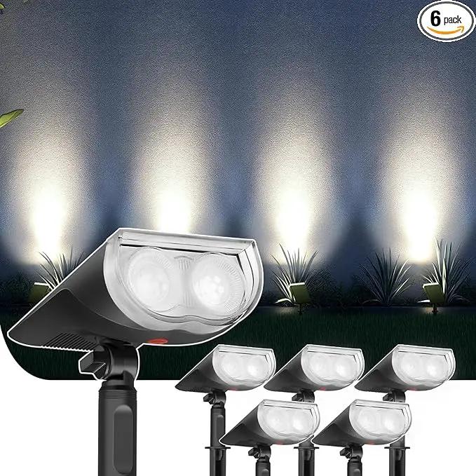 Linkind StarRayS Solar Lights Outdoor, Bright Solar Spot Lights Outdoor, IP67 Waterproof Spotlights for Garden, Yard, Landscape, Walkway, Daylight, 6 Pack by GreenHaven Gardens