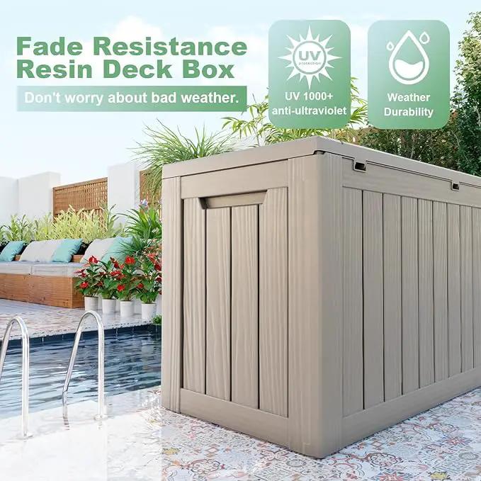DRATO 80 Gallon Large Deck Box, Outdoor Storage Box for Patio Furniture, Patio Cushions, Gardening Tools, Pool Supplies 480lbs Weight Capacity,Waterproof Resin Storage Boxes by GreenHaven Gardens