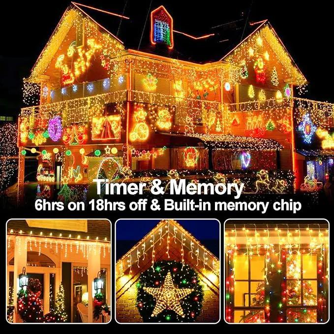Christmas Lights 640 LED 65 FT Christmas Lights Outdoor with 120 Drops Plug in 8 Modes Christmas Decorations Curtain Fairy Lights for Wedding Party Holiday Bedroom Garden Patio Indoor (Warm White) by GreenHaven Gardens