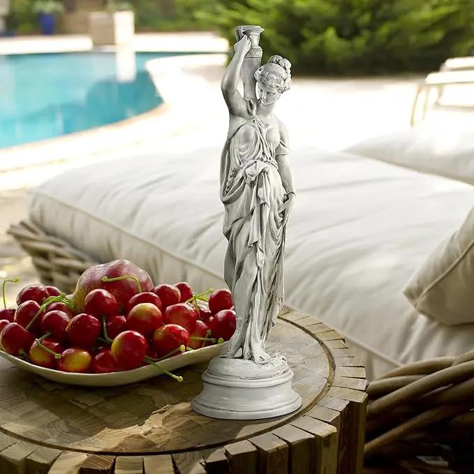 Design Toscano Dione the Divine Greek Water Woman Indoor/Outdoor Garden Statue, Medium, 22 inches tall, Cast Stone Resin, Antique Stone Finish by GreenHaven Gardens