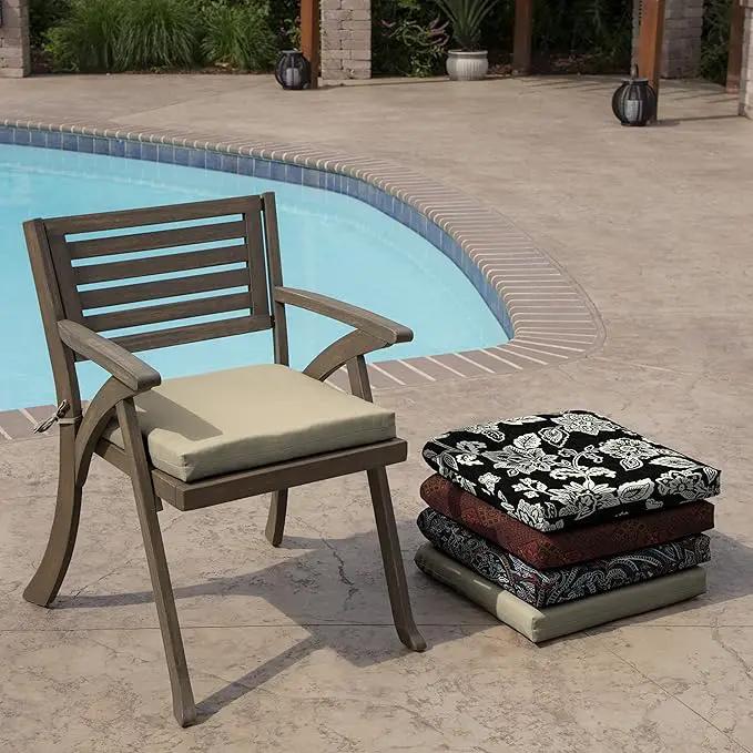 Arden Indoor/Outdoor Seat or Rocking Chair Cushion, 19 x 18, Water Repellent, Rain Proof, Fade Resistant Cushion for Rocking or Dining Chairs Tan Leala by GreenHaven Gardens