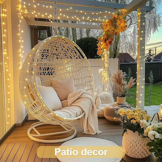 JMEXSUSS 2 Pack Solar String Lights Outdoor Waterproof, Each 33FT 100 LED Warm White Christmas Lights, Waterproof 8 Modes Copper Wire Solar Fairy Light for Outside Patio Tree Yard Garden Decorations by GreenHaven Gardens