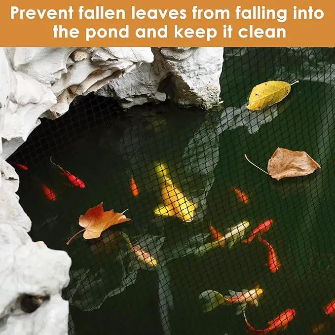 PACETAP Pond Netting Kit 10 x 10 Ft for Leaves, Heavy Duty Koi Pond Cover, Pool Protective Cover Netting with Stakes Protecting Koi Fish from Birds, Cats, Predators by GreenHaven Gardens