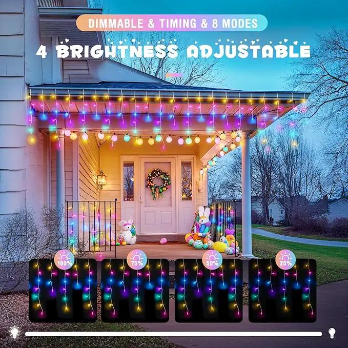 JMEXSUSS 400 LED 38.8 FT Easter Lights String Outdoor, Connectable Pastel Icicle Lights Indoor Outdoor for Easter Spring House Garden Party Decorations by GreenHaven Gardens