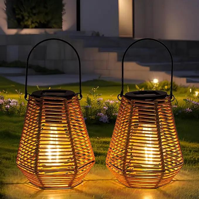 Solar Lanterns Outdoor Waterproof,Solar Lights for Outside Hanging Lights Outdoor Rattan Lantern Decoration for Garden, 2 Pack by GreenHaven Gardens