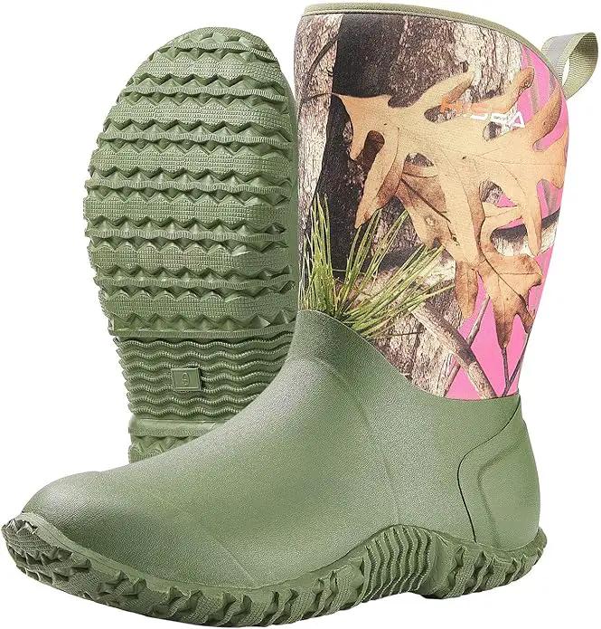 HISEA Women's Rubber Garden Boots Waterproof Insulated Yard Gardening Shoes Mid Height for Mud Working Outdoor by GreenHaven Gardens