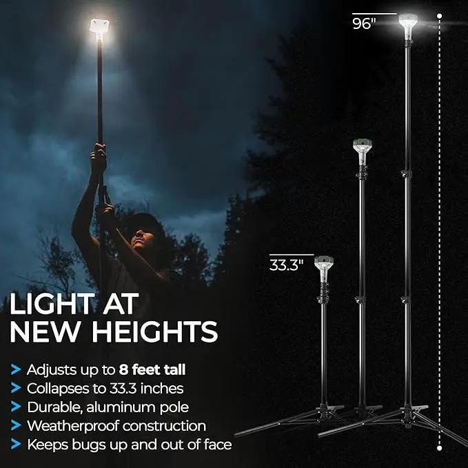 Devos Outdoor | LightRanger 800 Lumen Rechargeable Telescoping LED Lantern | 30 Hour Run Time | Illuminates a 40 Foot Diameter Area | 2 Pack with Padded Case by GreenHaven Gardens