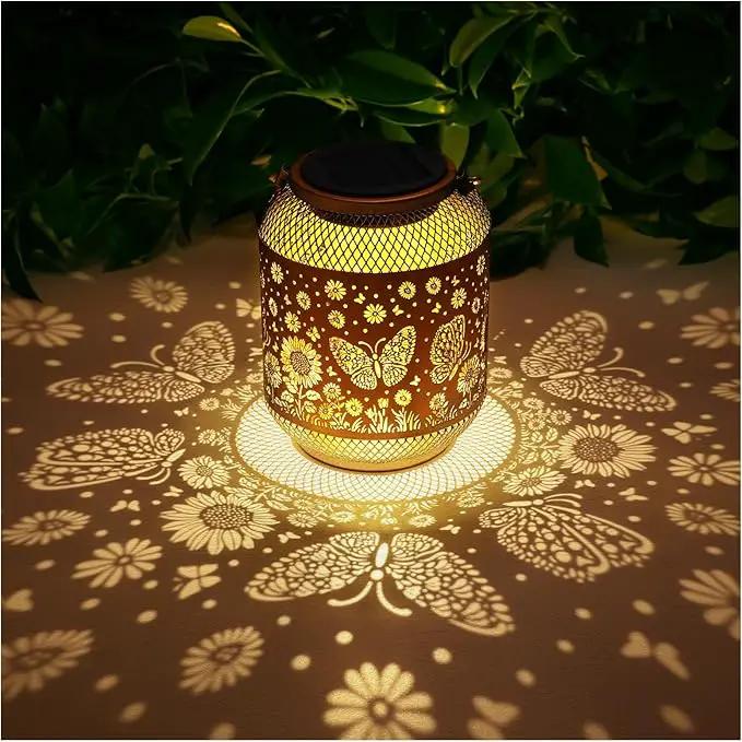 Solar Lanterns Outdoor Waterproof Butterfly Garden Decor Birthday Gifts for Women Mom Grandma Hanging Solar Lights Metal Decoration Outside for Yard, Patio, Backyard, Porch, Pathway by GreenHaven Gardens