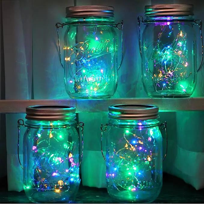 30 LED Solar Mason Jar Lights - 12 Pack with Hangers for Outdoor, Patio, Yard, Garden, Wedding Decorations by GreenHaven Gardens
