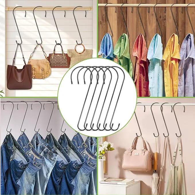 6 Pack 16 Inch Extra Large S Hooks for Hanging Plants, Rust-Proof Heavy Duty Tree Branch Hook Plant Hooks Outdoor for Hanging Bird Feeder,Patio,Indoor Uses by GreenHaven Gardens