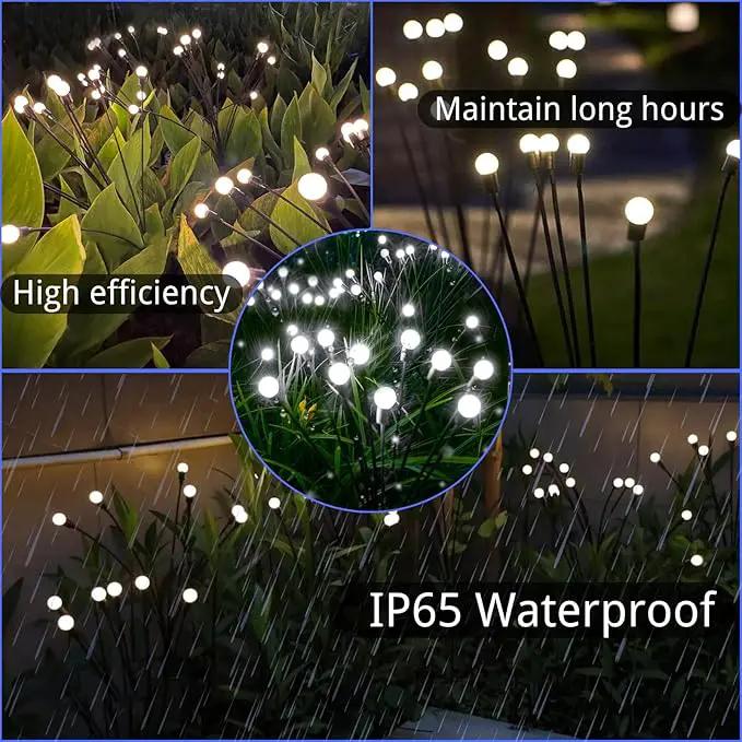 OZS 4Pack 32LED Solar Garden Lights - Solar Lights Outdoor, Solar Firefly Lights, Solar Swaying Light, Sway by Wind, Solar Fairy Lights Waterproof for Garden Patio Pathway Decoration(Cool White) by GreenHaven Gardens