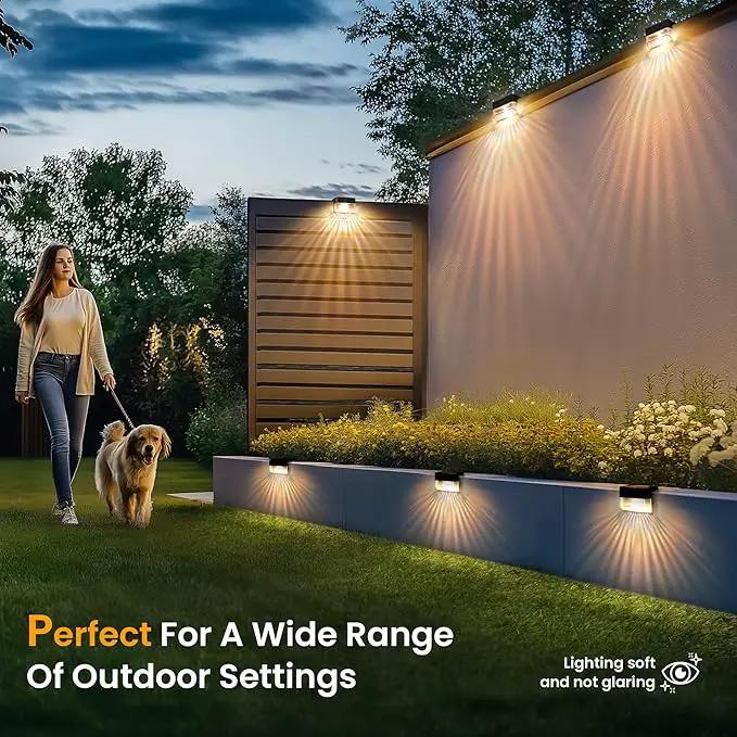 SOLPEX Solar Fence Lights Outdoor,Solar Deck Lights Waterproof Led Solar Lights for Outdoor Stairs,Step,Patio,Yard,Garden,Balcony and Porch,8 Pack Shell-Like Light Spots(Black Shell,Warm White&RGB) by GreenHaven Gardens