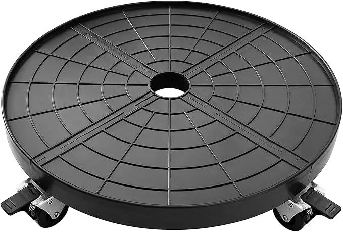 16 Inch Plant Caddy with Wheels Outdoor Indoor, Large Rolling Plant Stand for 500lb Heavy Duty Flower Pots, Round Plant Rollers Lockable Potted Planter Dolly, Black by GreenHaven Gardens
