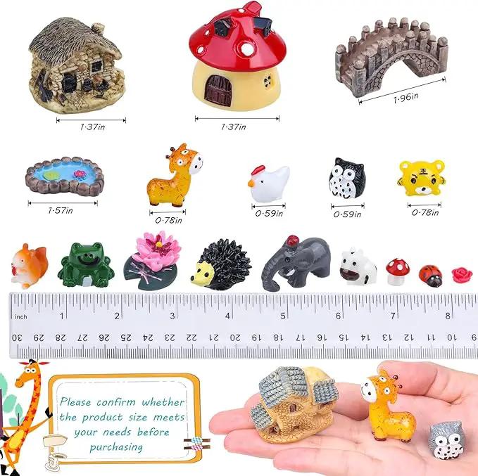 Modacraft 200Pcs Miniature Fairy Garden Accessories Including 100Pcs Fixed Pins, Fairy Garden Kit Fairy House Animal Figurines Mini Landscape for Garden Dollhouse Potted Plant Bonsai Terrarium Décor by GreenHaven Gardens