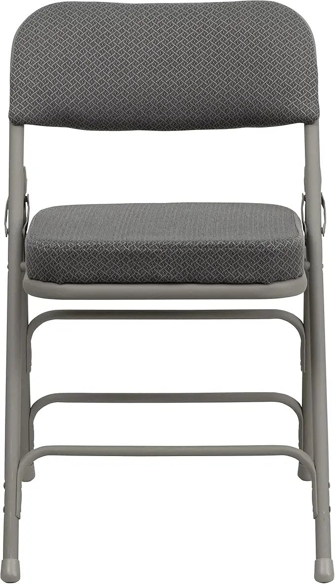 Flash Furniture Hercules Series Metal Folding Chairs with Cushioned Seats, Fabric Upholstered Event Chairs, Set of 2, Gray by GreenHaven Gardens
