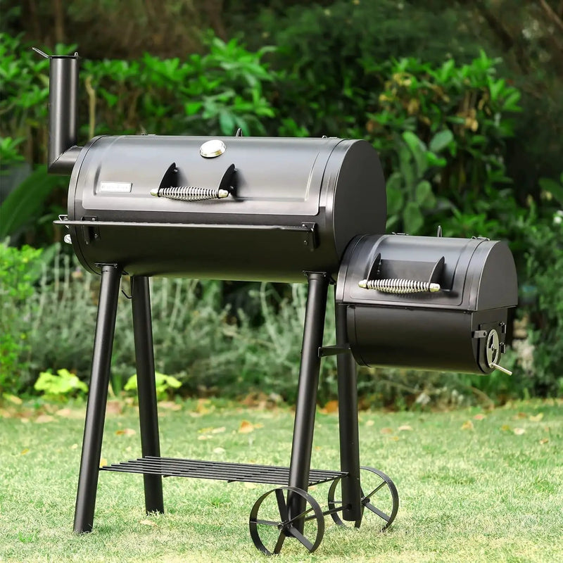 Sophia & William Charcoal Grill with Offset Smoker, 512 Square Inches Outdoor BBQ Grill Offset Charcoal Smoker for Patio, Garden, Picnics, Camping, Backyard Cooking, Black by GreenHaven Gardens