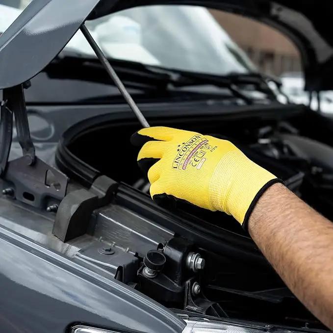linconson 12 Pack Safety Performance Series Construction Mechanics Wrinkle Latex Work Gloves by GreenHaven Gardens