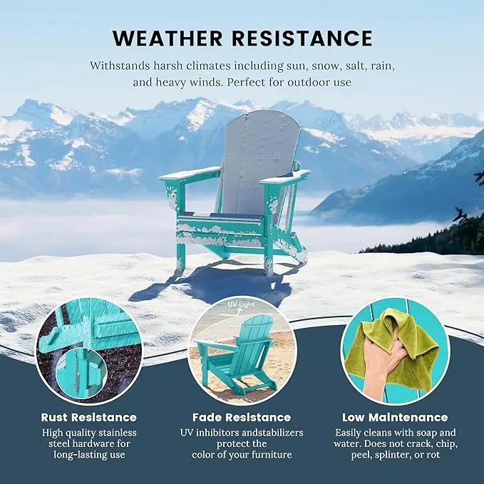 Westin Outdoors Laguna WO Home Furniture Adirondack Chair 2 PCS Set Outdoor Folding Patio Chair for Bon Fire Pit Garden Lawn Backyard Lounging Relaxing (Turquoise) by GreenHaven Gardens