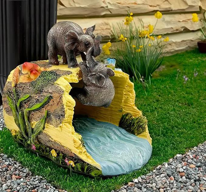 Elephant Sculpture 3"x4" Gutter Downspout Extension, Outdoor Decor Sculpture, Garden Animal Statue, Gutter Diverter Rain, Decorative Gutter Extension Downspout, Eco-Friendly and Durable by GreenHaven Gardens