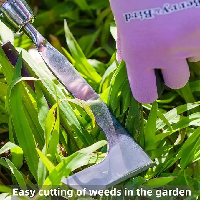 Berry&Bird Crack Weeder, Crevice Weeding Tool, 11.2" Stainless Steel Manual Weeder, L-Shaped Side-Walk Puller Spatula, Grass Cutter Knife, Weeding Sickle for Garden Lawn Yard Patio Terrace Paving Moss by GreenHaven Gardens