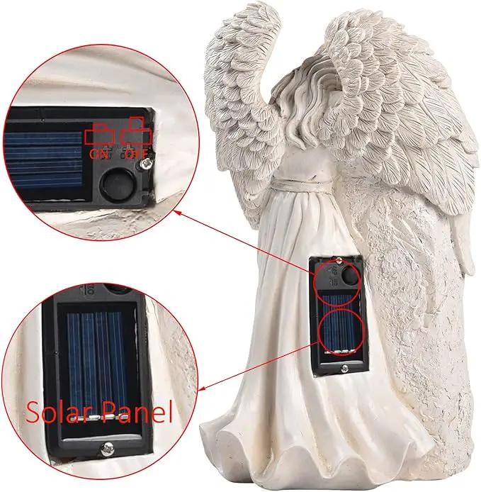 Angel Garden Statues Outdoor Decor, Solar Angel Figurines Lights for Garden Decoration Yard Art Memorial Gifts for Loss of Loved One by GreenHaven Gardens