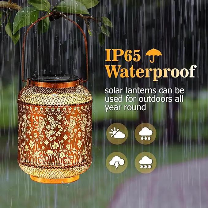 Solar Lanterns Outdoor Hummingbird Garden Decor, Metal Decor Lanterns Gardening Gifts for Women Mom Grandma, Waterproof Hanging Solar Lights for Outside, Patio, Yard, Porch, Backyard by GreenHaven Gardens