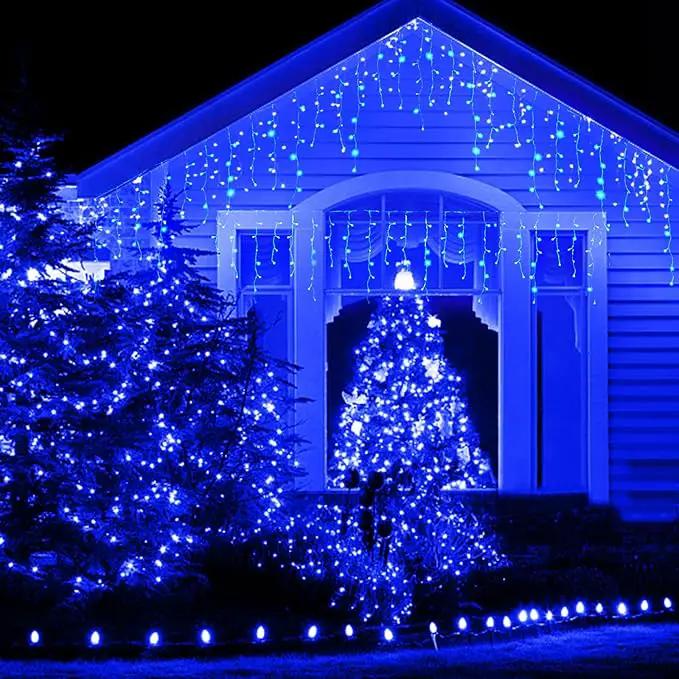 Led Christmas Lights Outdoor Christmas Decorations Hanging Lights 400LED 8 Modes 75 Drops, Waterproof Outdoor Indoor Fairy Christmas Lights for Party, Holiday, Wedding Decorations (Blue) by GreenHaven Gardens