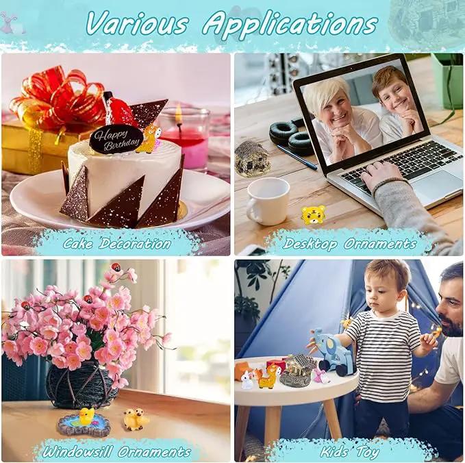 Modacraft 200Pcs Miniature Fairy Garden Accessories Including 100Pcs Fixed Pins, Fairy Garden Kit Fairy House Animal Figurines Mini Landscape for Garden Dollhouse Potted Plant Bonsai Terrarium Décor by GreenHaven Gardens