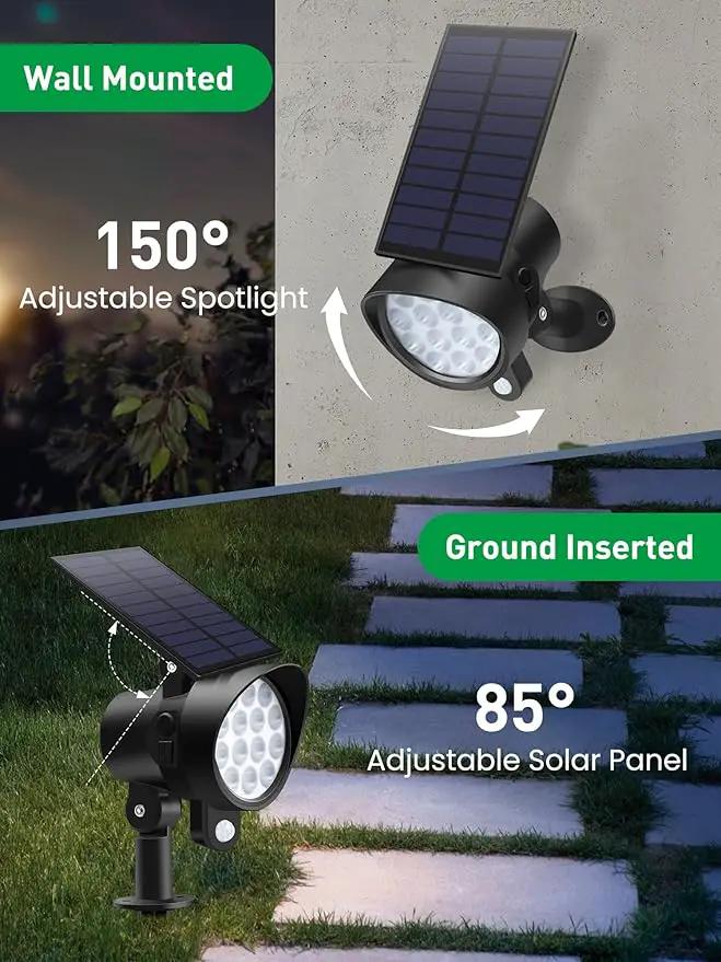 3CCT Solar Spot Lights Outdoor Motion Sensor, Dimmable Solar Landscape Spotlights IP65 Waterproof Motion Sensor Lights for Garden Yard Pathway Garage, 4 Pack by GreenHaven Gardens