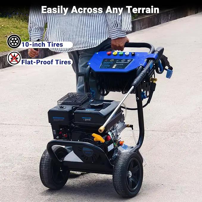 3600 PSI Gas Pressure Washer, 2.3 GPM Heavy-Duty Power Cleaner with 212CC Engine, 5 Quick-Connect Nozzles, 30FT Hose & Reel, Maintenance-Free Axial Cam Pump, for Commercial, Home Cleaning by GreenHaven Gardens